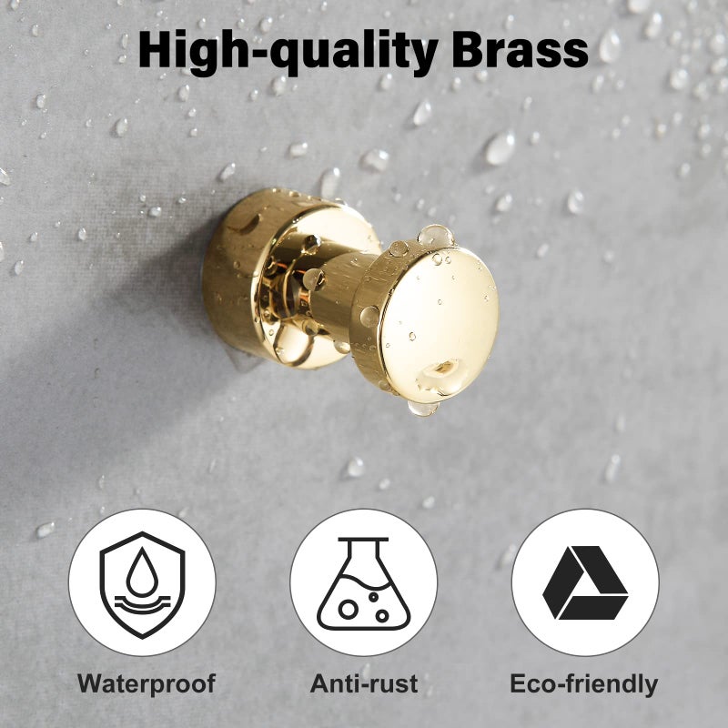 BVL Gold Robe Hook Brass Adhesive Towel Hook for Bathroom and Kitchen,5 of Packing - Image 4